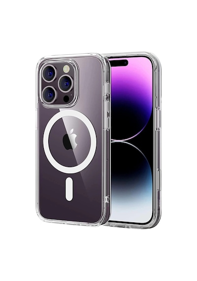 Newface - 98 - Apple iPhone Uyumlu 16 Pro Max Combo Sert Şeffaf Magsafe Kapak - Csmo-tex - - Şeffaf