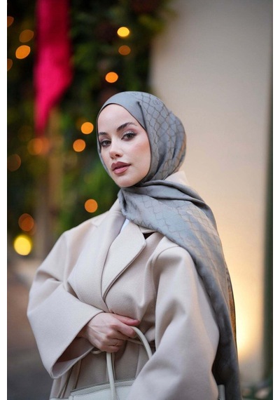 Imannoor Pencere Kafes Gri Ramy Jakar Şal 70x210 Gri