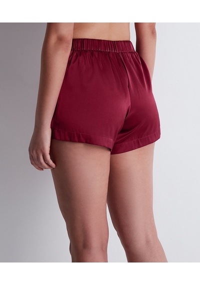 Aubade Midnight Whisper Shorty Dantelli Stretch Ipek Şort Külot Bordo