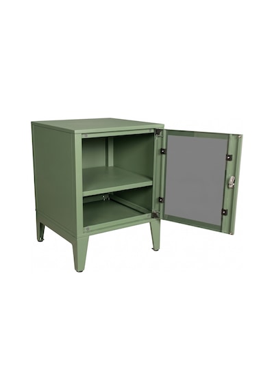 Alfafonet Ziglat Serisi Kilitli Metal Home Office Dolabı Cam Kapaklı Yeşil Ral 6018 450x600x450 Mm