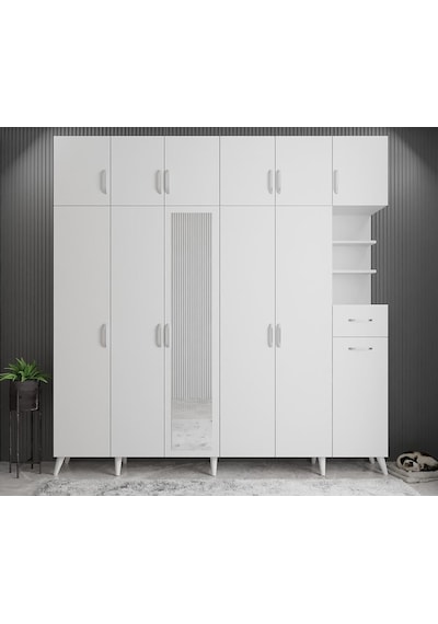 Açelya Portmanto Vestiyer Beyaz  M9- 208 cm
