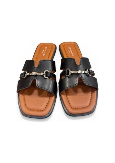 Pierre Cardin Düz Toka Detaylı Anatomik Bayan Terlik Siyah