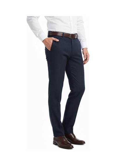 Günce Erkek Regular Fit Çizgili Kumaş Pantolon Likra Kumaş Bgl-st05036 Lacivert