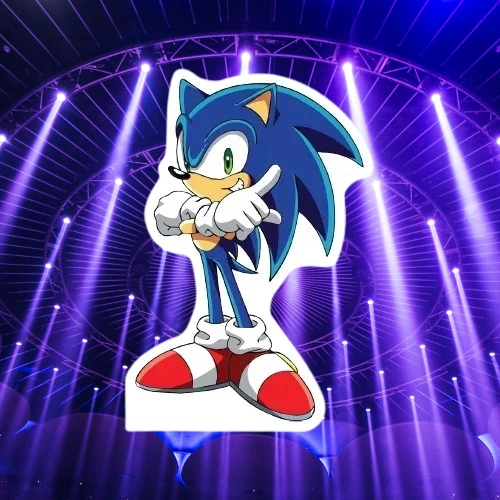 Ayaklı Pano Sonic Boom 33x24 Cm Mavi Kirpi Doğum Günü Masa Dekoru Çocuk Odası Süsü Diğer
