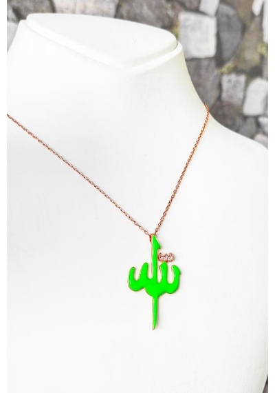 Arapça Allah Yazılı Büyük Gümüş Kolye Gold