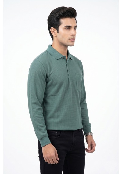 Dynamo Erkek Mevsimlik Polo Yaka Cepli Sweatshirt Bgl-st05366 Yeşil