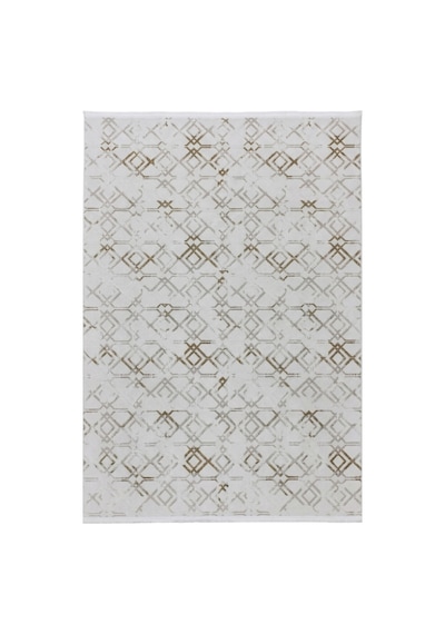 Merinos Vista Krem %100 Akrilik Yumuşak Dokulu Salon Oturma Odası Halısı Altın Renk Desenli 36892-77 Sarı