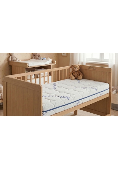 12Cm Nano Süngerli Bebek Çocuk Beşik Yatağı 70x110 Yıkanabilir Kılıflı Park Yatak Oyun Parkı