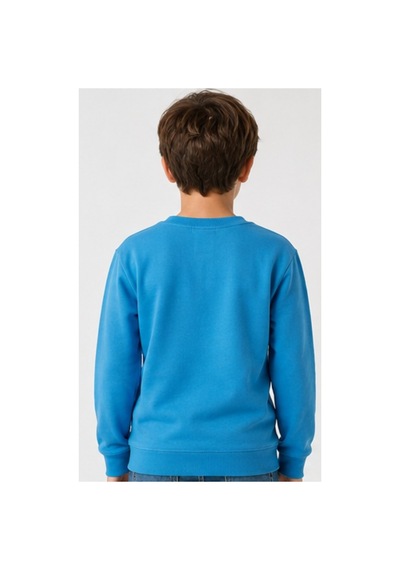 İrem Çocuk Giyim Erkek Çocuk La Yazı Desenli Mavi Renk Sweatshirt Mavi