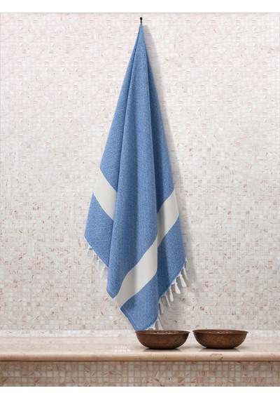 Ege Esintisi Peştemal Plaj Havlusu 90x170 Cm Yumuşak Dokulu, Hızlı Kuruyan Üstün Kalite Mavi