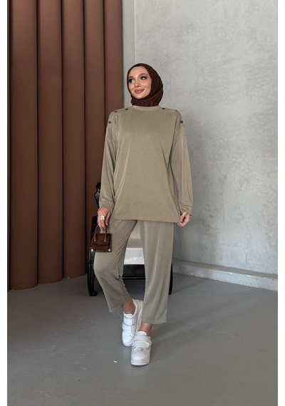 Riella Butik Bade Tesettür Takım Haki