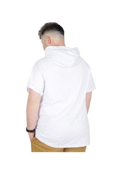 Mode Xl Büyük Beden T-Shirt Kapşonlu Barcode 22178 Beyaz 001