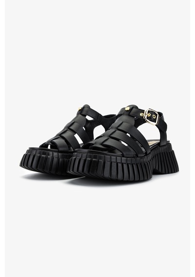 Valmenti Kadın Hakiki Deri Siyah Deri Düz Sandalet 1141 842 Bn Sndlt Y26 Black Leather
