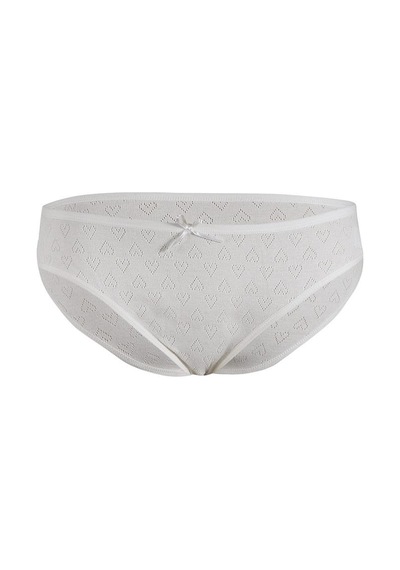 6 Adet Yıldız Bayan Kalpli Ribana Bikini Külot Slip Ekru 3577 Ekru