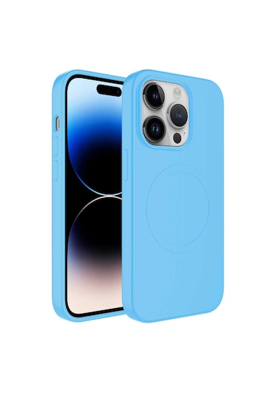 Apple Uyumlu iPhone 12 Pro Max Magsafe Wireless Şarj Özellikli Pastel Renk Silikon Zore Plas Kılıf- Mavi Açık