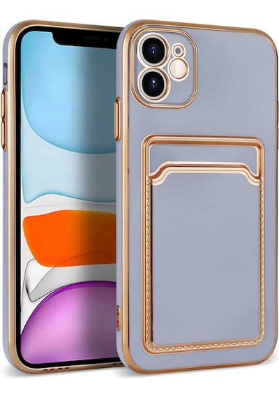Apple Uyumlu  iPhone 12 Kılıf Bark Kartlıklı Kapak