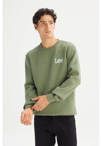 Lee Regular Fit Normal Kesim Bisiklet Yaka İçi Polarlı Yeşil Sweatshirt