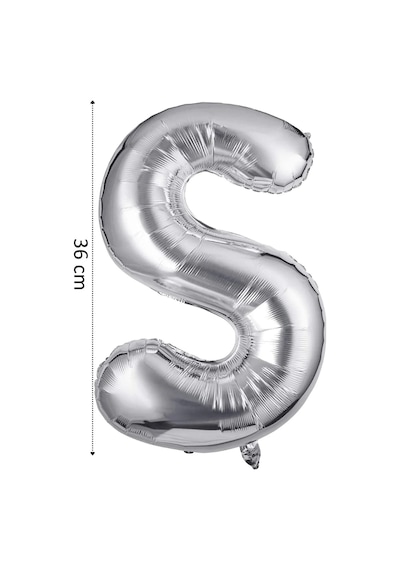 Folyo Balon S Harfi Helyum Balon 36 Cm Gümüş Renk - S Harf Balon - Harf Folyo Balon Silver Ballons Çok Renkli