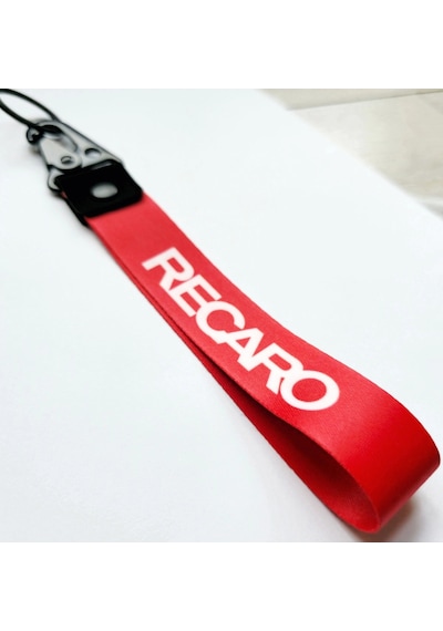 Recaro Kırmızı Bez Oto-moto Anahtarlık Kaliteli Aksesuar 19cm Kumaş Anahtarlık
