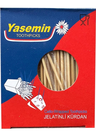 Yasemin Jelatinli Kutulu Poşetli Ahşap Kürdan - 500 Adetlik 50 Paket