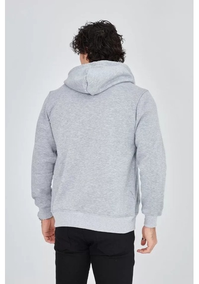 Modi Unisex Tam Fermuarlı Kapşonlu Sweatshirt - Gri Gri M