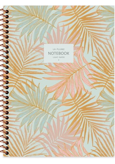 Keskin Color 16.5x22.5 Düz Defter La Plume Leaves - Turuncu