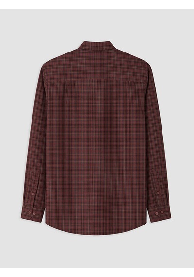 Lcwaıkıkı Classic Bordo Regular Fit Ekose Erkek Gömlek