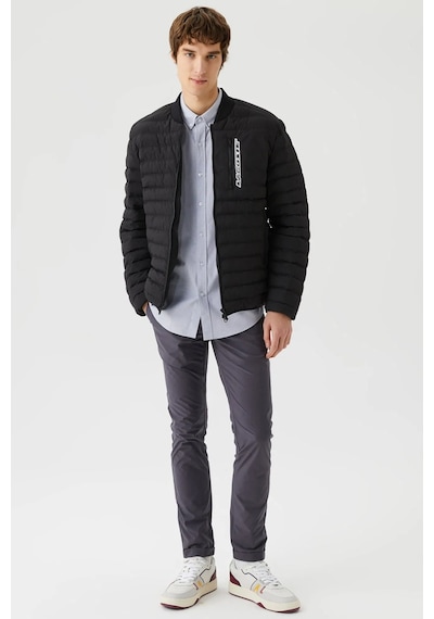Lacoste Kapitone Syntehic Fill Kapitone Jacket Hakim Yaka Erkek Mont Siyah Siyah