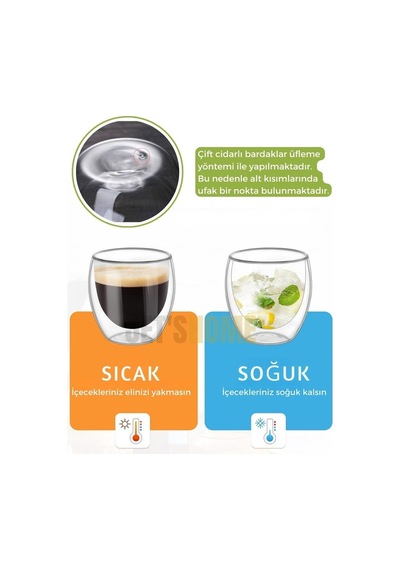 6 Lı Set Cappuccino Bardağı Latte Bardağı Çift Cidarlı Bardak Americano Bardağı 250 Ml Kahve Bardağı Şeffaf