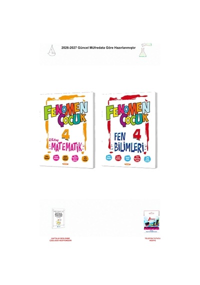 2026-2027 Fenomen Çocuk 4. Sınıf 2 Kitap Seti - Matematik 2. Kitap, Fen Bilimleri