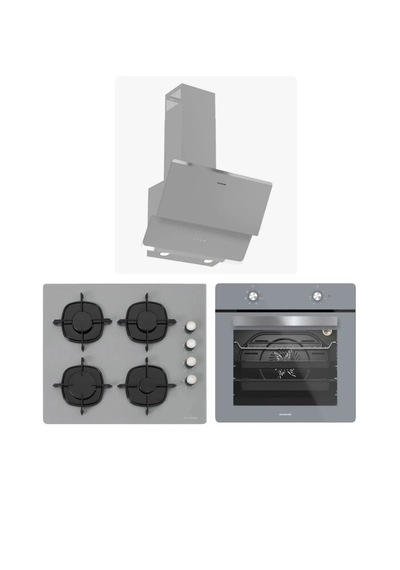 Silverline BO6501S01 - CS5335S02 - 3490 Oslo Gri Cam Ankastre Set