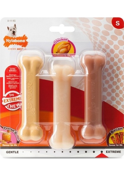 Nylabone Fıstık Ezmesi, Tavuk Ve Domuz Pastırması Aromalı Köpek Ç