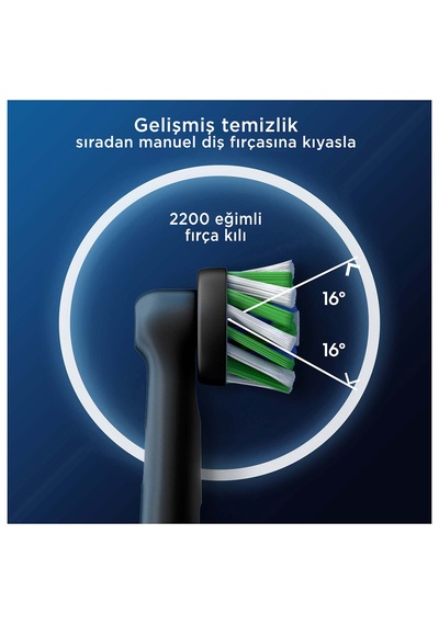 Oral-B Pro Cross Action X-filament 4 Adet Siyah Şarjlı Diş Fırçası