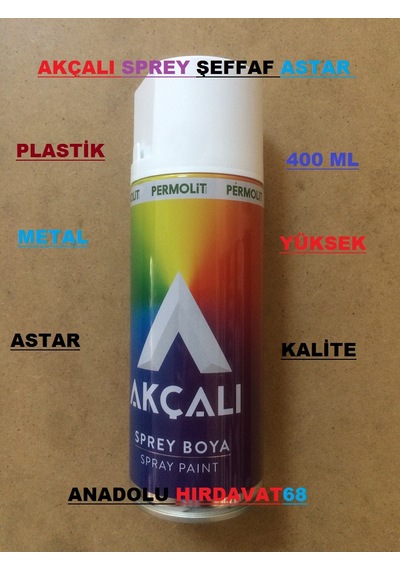 Akçalı Sprey Tampon Astarı Plastik Boya Astarı 400 ML Şeffaf