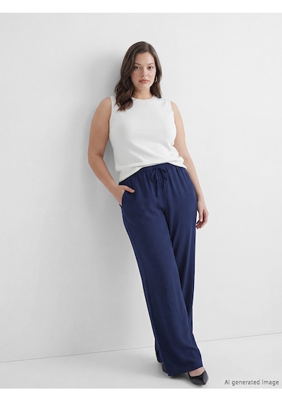 Lcw Modest Lacivert Beli Lastikli Modal Karışımlı Kadın Pantolon