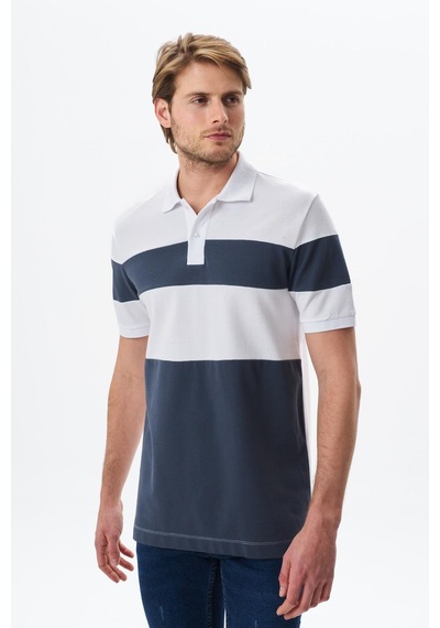 AR-MA Arma Erkek Regular Fit Çok Renkli % 100 Pamuk Pike Polo Yaka Tişört Y29374356102 Beyaz