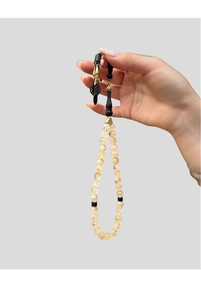 8 Mm Küre Kesim Sitrin Doğal Taş Tesbih