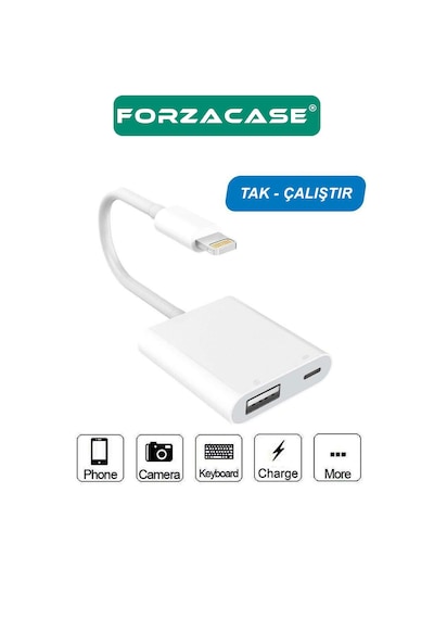 Forzacase Lightning To Usb 3 0 Apple iPhone Uyumlu iPad Bağlantı Şarj Ve Kamera Adaptörü Fc1095