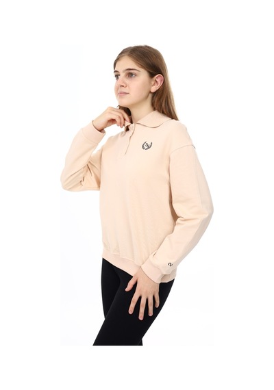 Toontoy Kız Çocuk Çelenk Tnty Baskılı Sweatshirt Bej