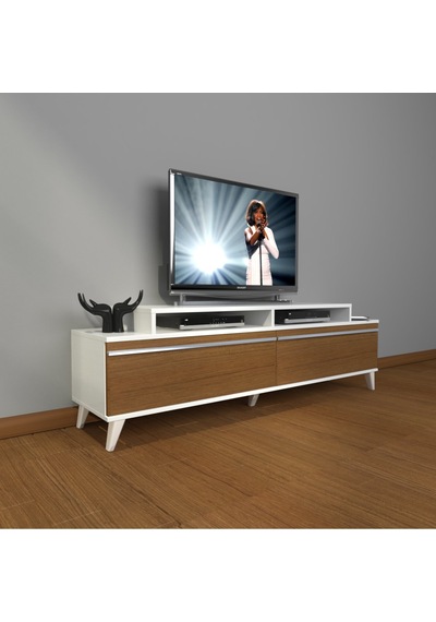 Decoraktiv Ekoflex 4 Mdf Retro Tv Ünitesi Tv Sehpası Beyaz - Ceviz Decoraktiv Ekoflex 4 Mdf Retro Tv Ünitesi Tv Sehpası Beyaz - Ceviz