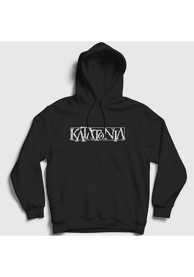 Presmono Unisex Logo Katatonia Kapüşonlu Sweatshirt Siyah