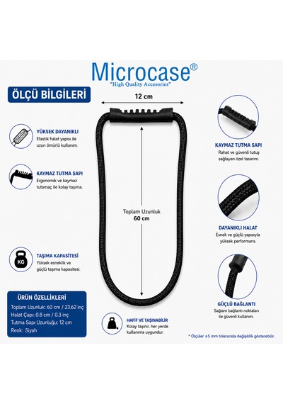 Microcase Çok Amaçlı Kablo Boru Hortum Sarmal Tutucu Askılık 2li Set Al5601 Siyah