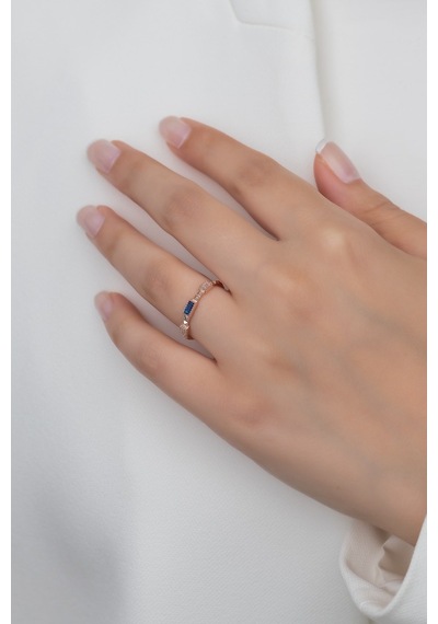 Gümüş Prenses Yüzük Rose Gold Kaplama 925 Ayar Gümüş Rose Gold (511780062)