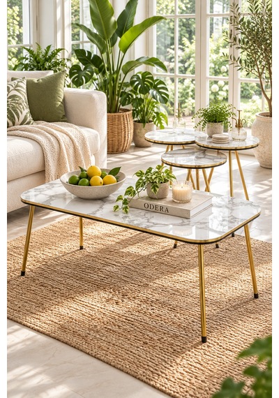 Odera Çift Gold Efes Beyaz Mermer Desenli Orta Sehpa Ve Zigon Sehpa 4'lü Set Metal Ayaklı Retro Modern Salon Sehpası Diğer Odera Çift Gold Efes Beyaz Mermer Desenli Orta Sehpa Ve Zigon Sehpa 4'lü Set Metal Ayaklı Retro Modern Salon Sehpası Diğer