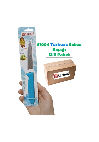 Sürbisa 61004 Sebze Bıçağı Turkuaz 1 Koli 12 Adet Çok Renkli