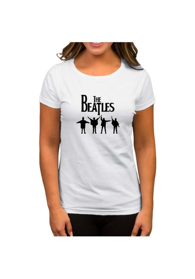 The Beatles Help! Beyaz Kadın Tişört Beyaz