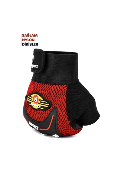 M Beden Kesik Yarım Fitness Gym Ağırlık Kaldırma Spor Eldiveni Unisex Bisiklet Eldiveni Kırmızı 115 Genel