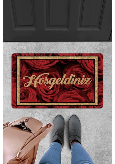 Evaşk Kapı Önü Paspası Vinil Kaymaz Tabanlı 45 X 70 Evaşkdm10123