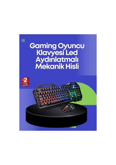Pg8018 Led Aydınlatmalı Mekanik Klavye Mouse Oyunlarda Üstün - Hs08374467-7375 Renkli