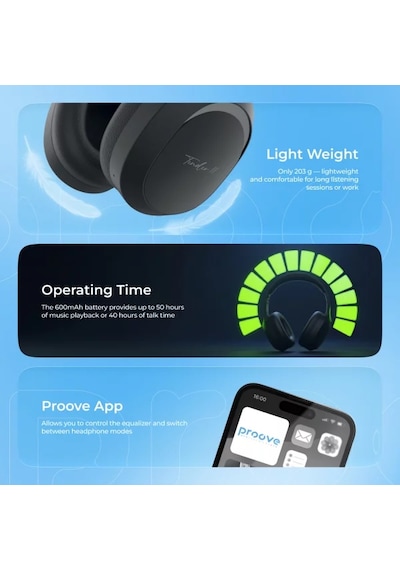 Proove Tender 2 Bluetooth 6.0 Kulak Üstü Kulaklık